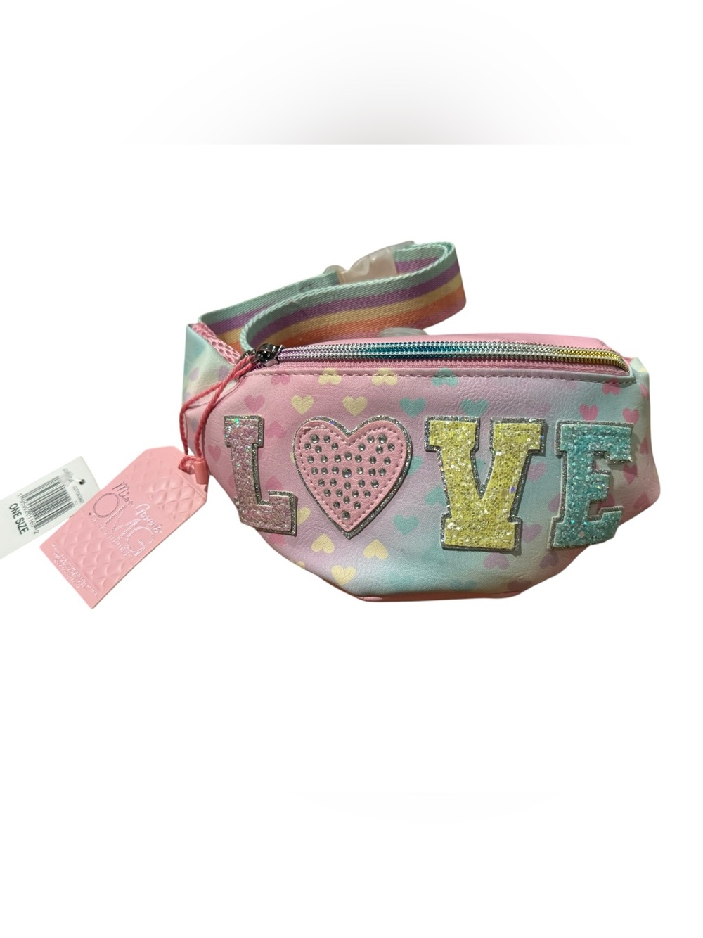Omg Accessories Glitter Love Fanny Pack Belt Bag NWT